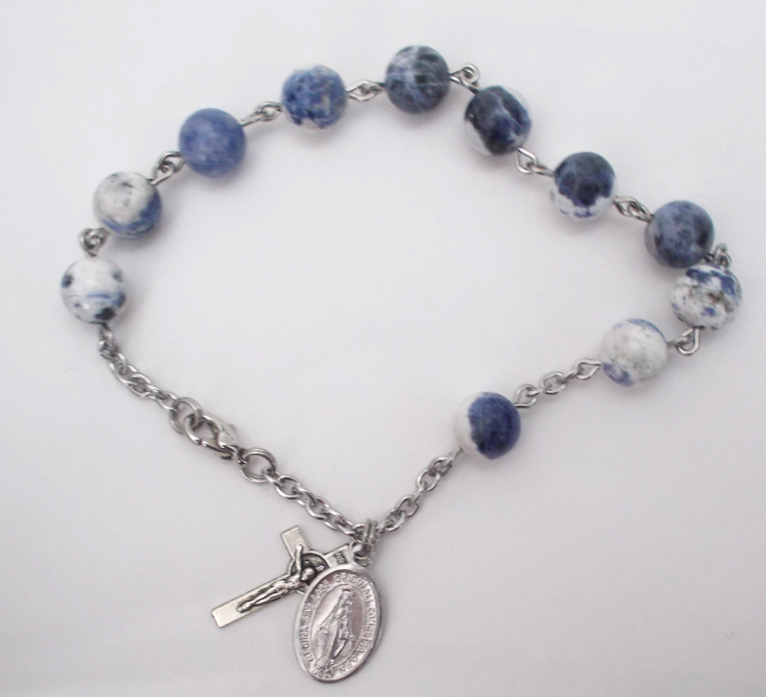 Rosary Bracelet - Denim Blue Beads – Lumen Christi Books & Gifts