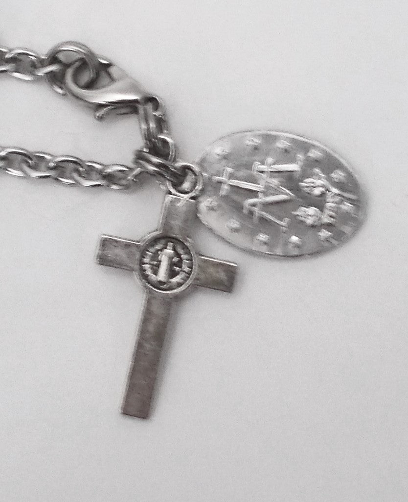 Rosary Bracelet - Denim Blue Beads