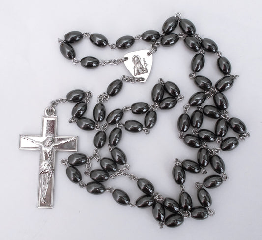 Large Hematite Rosary - St. Francis / St. Clare Center