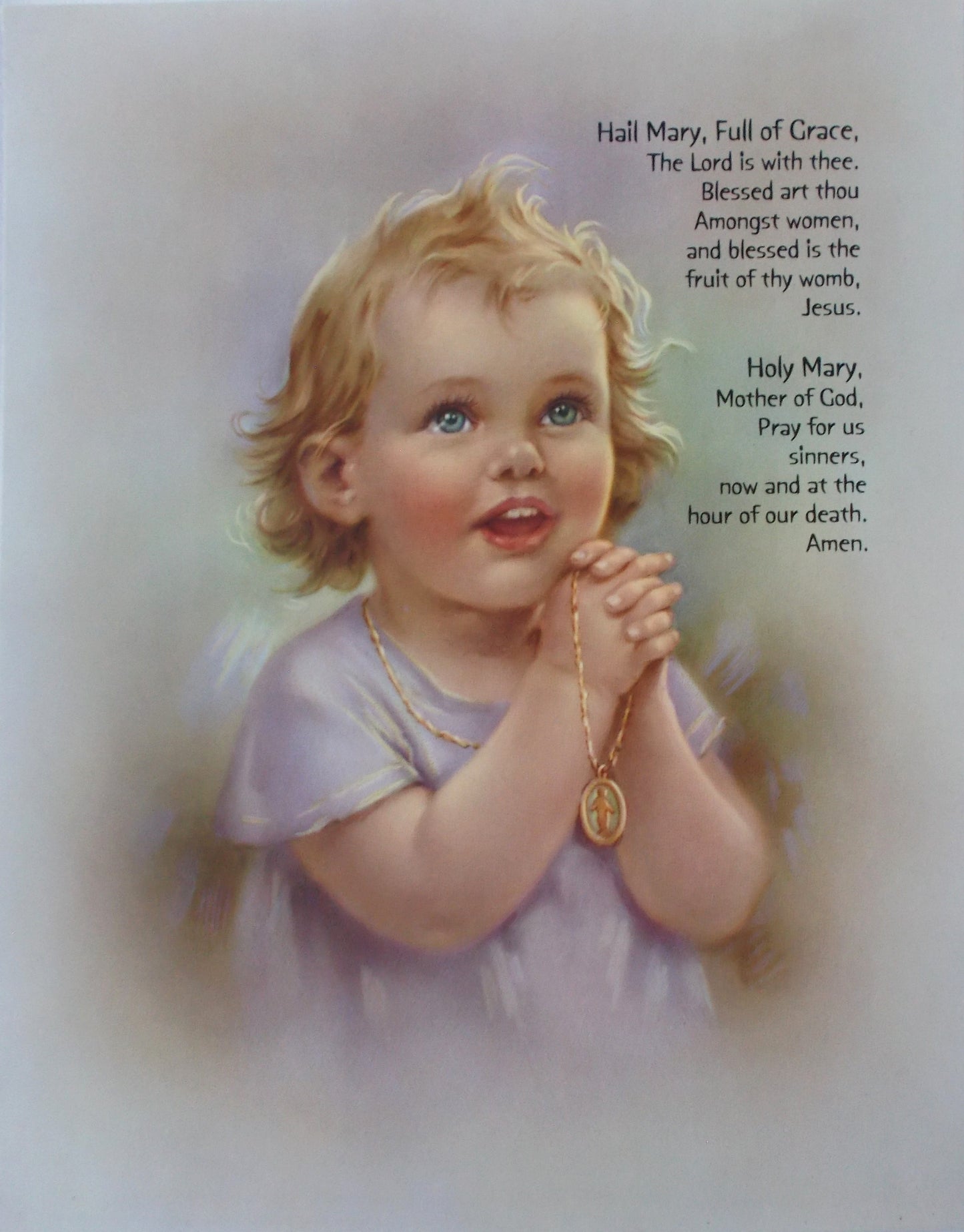 Praying Child Image - Hail Mary  8 x 10