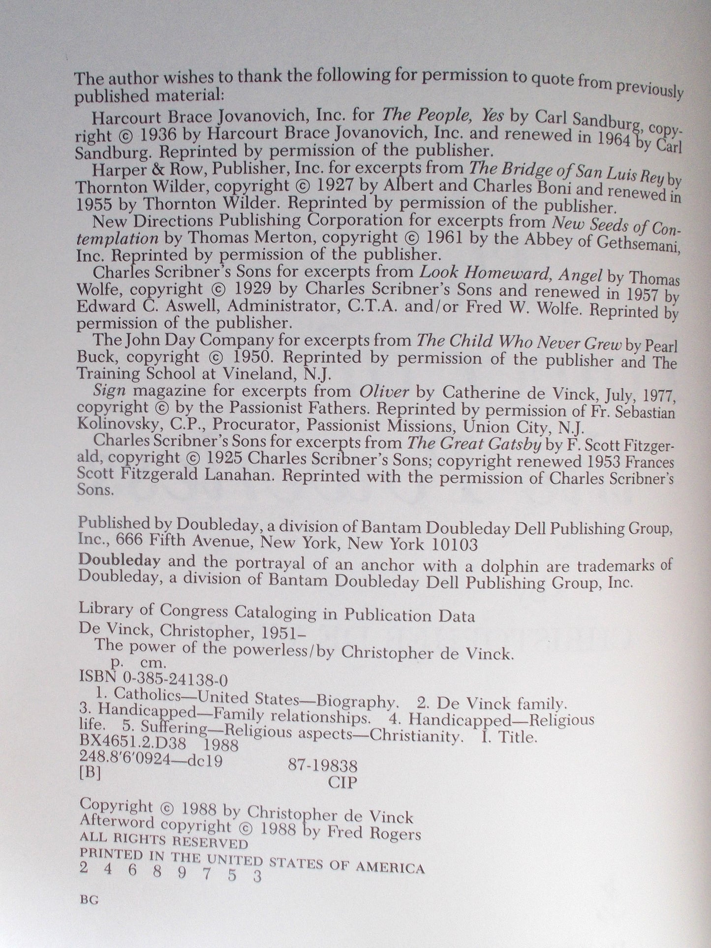 Used - The Power of the Powerless: A Brother's Legacy of Love