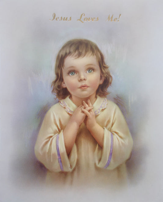 Jesus Loves Me! Child Praying Print 8 x 10