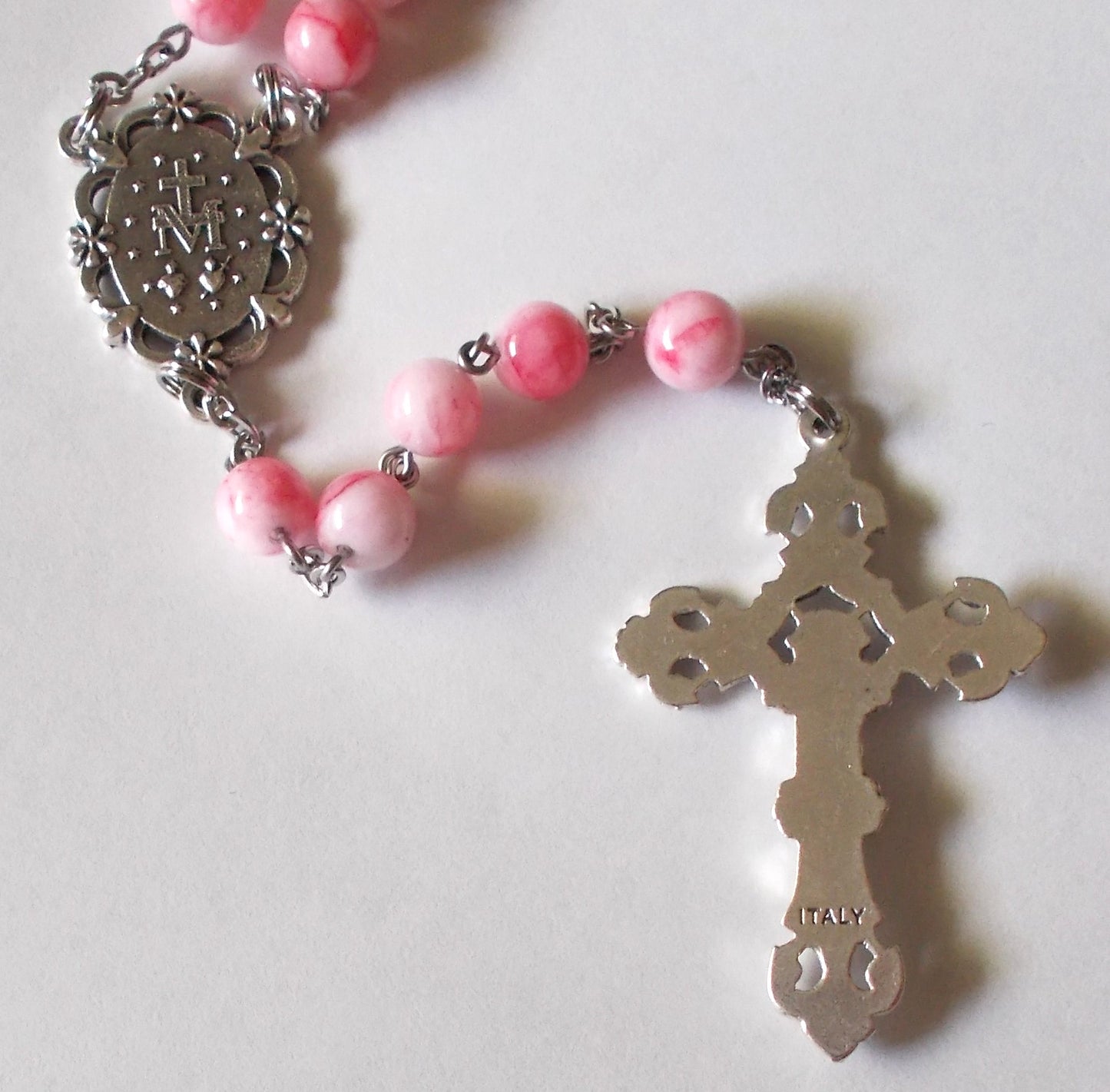 Deluxe Pink Rosary in Velour Gift Box