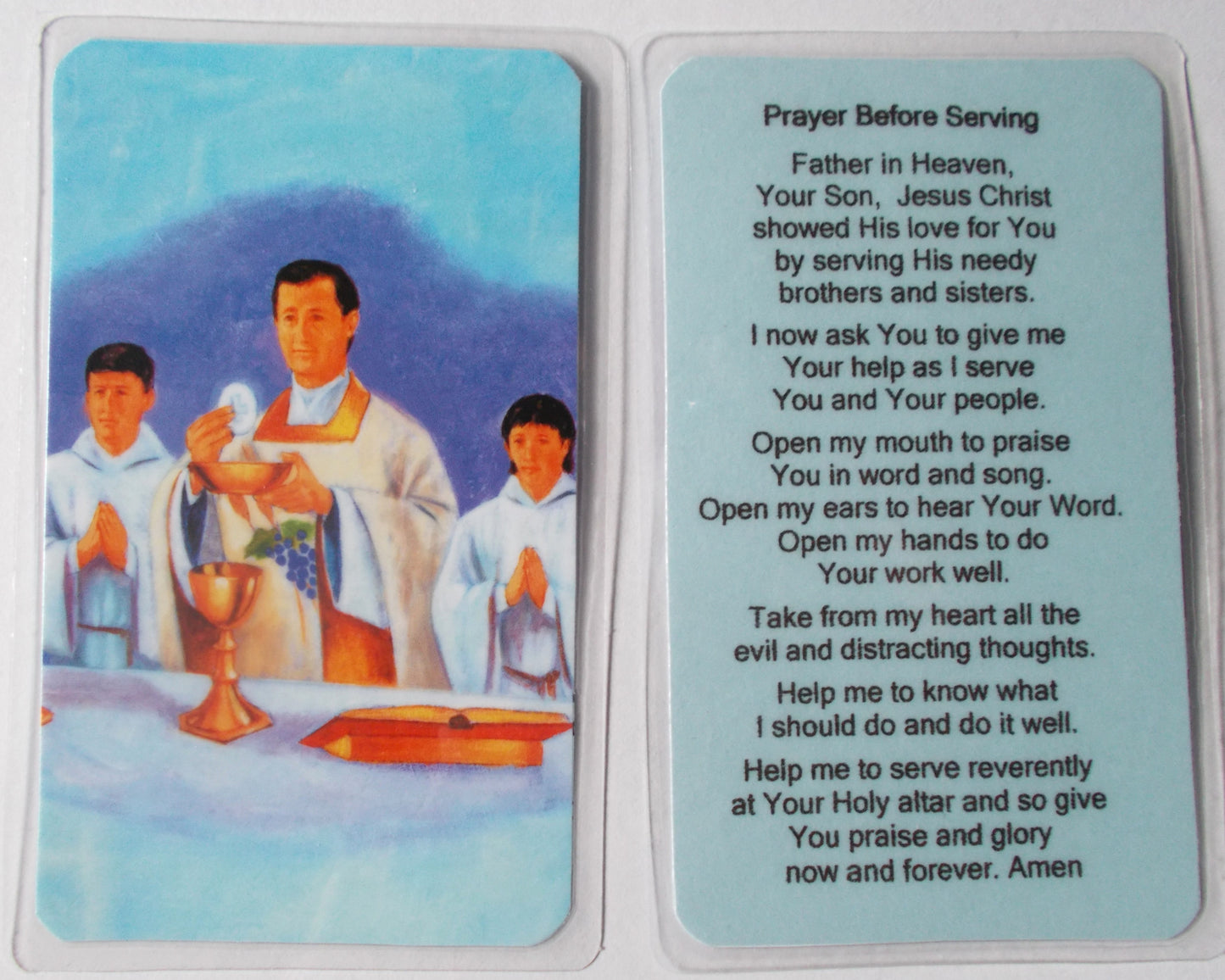 Altar Server - Prayer Before Serving Laminated Prayercard