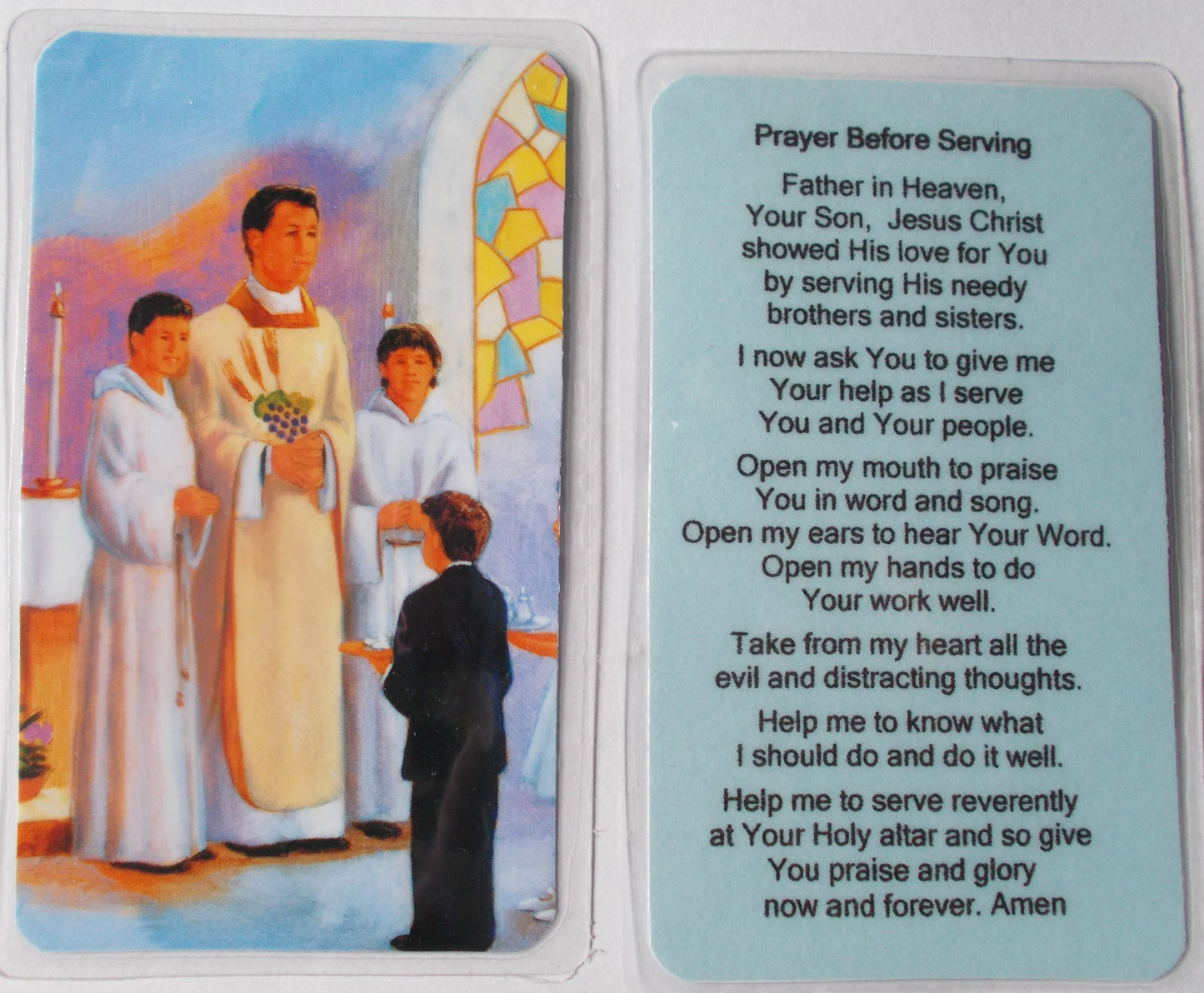 Altar Server - Prayer Before Serving Laminated Prayercard
