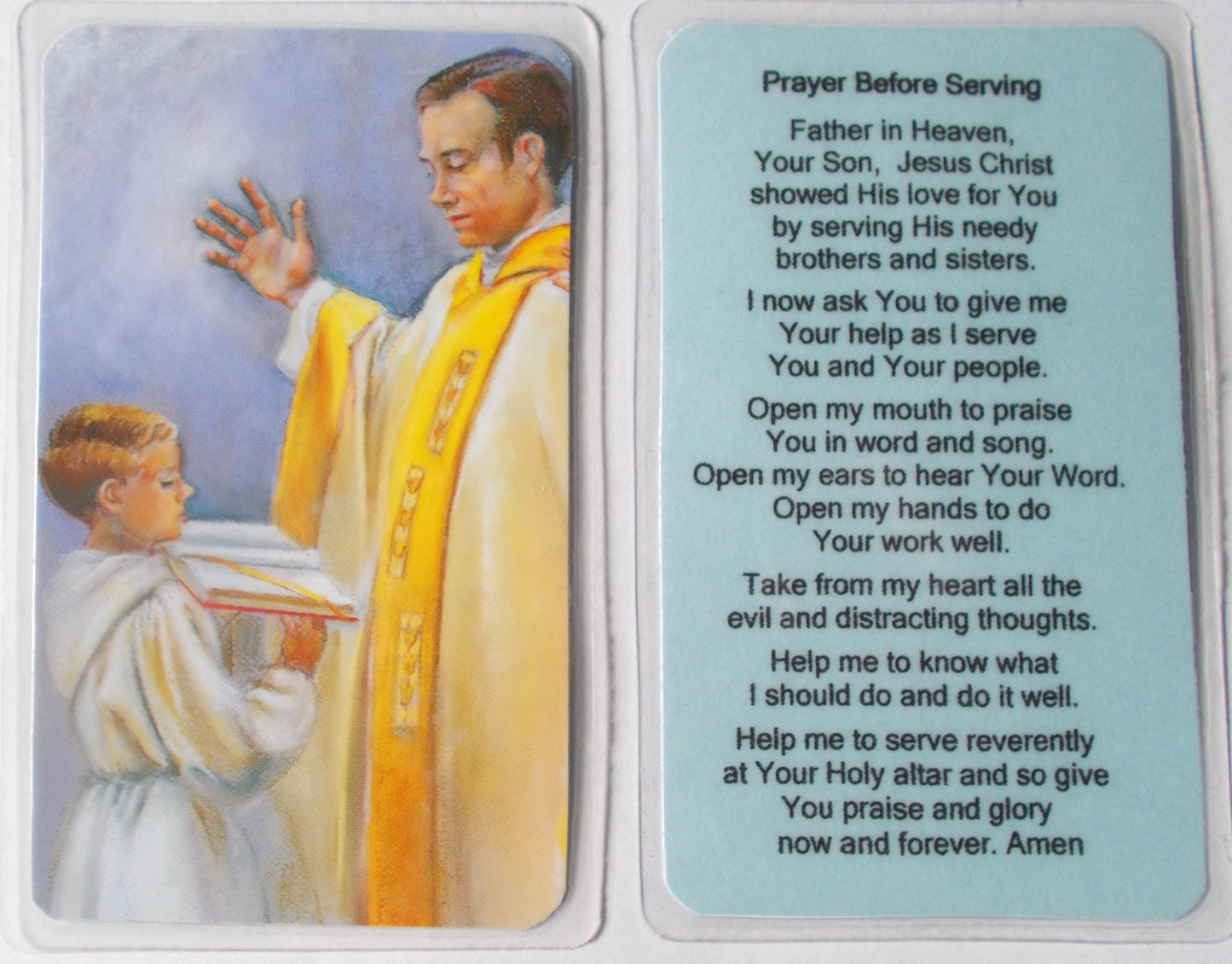 Altar Server - Prayer Before Serving Laminated Prayercard