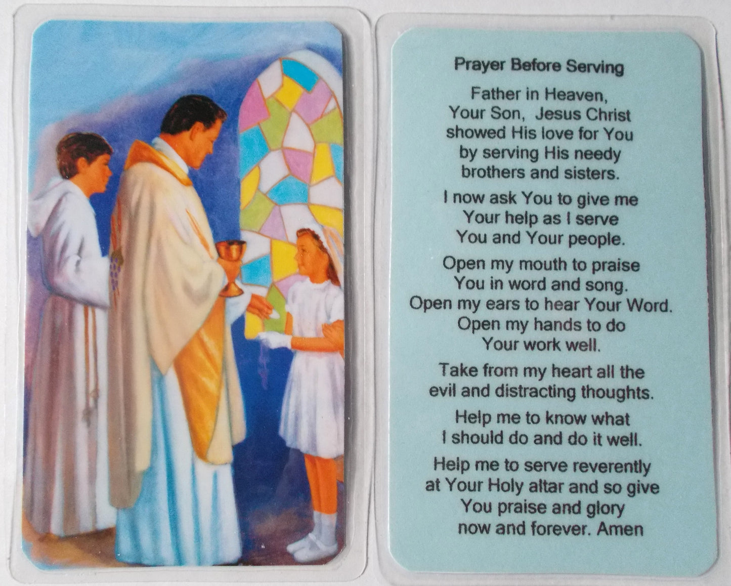 Altar Server - Prayer Before Serving Laminated Prayercard