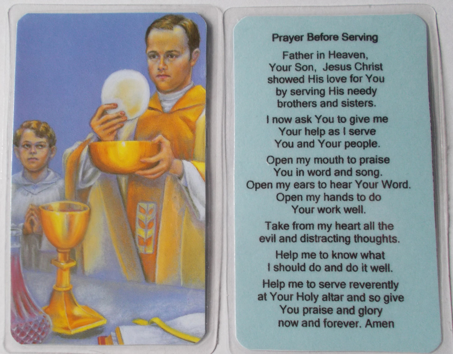 Altar Server - Prayer Before Serving Laminated Prayercard