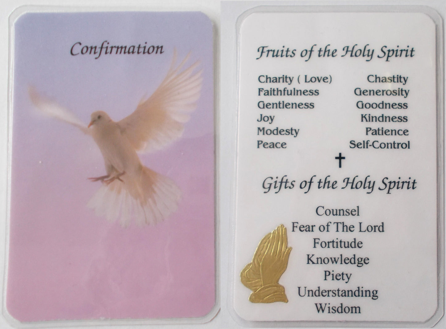 Confirmation Laminated Prayercard - Fruits & Gifts of the Holy Spirit