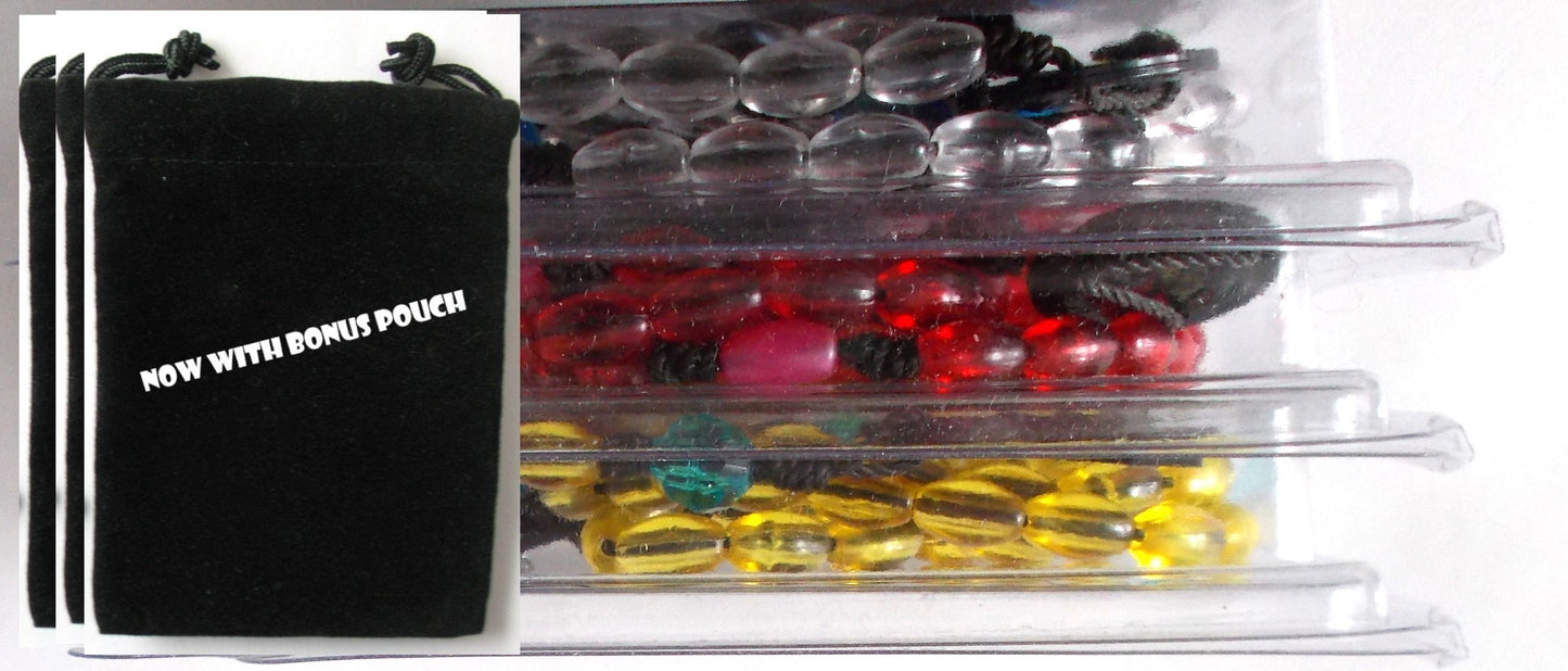 Bulk Package of 3 Cord Rosaries with Bonus Pouches