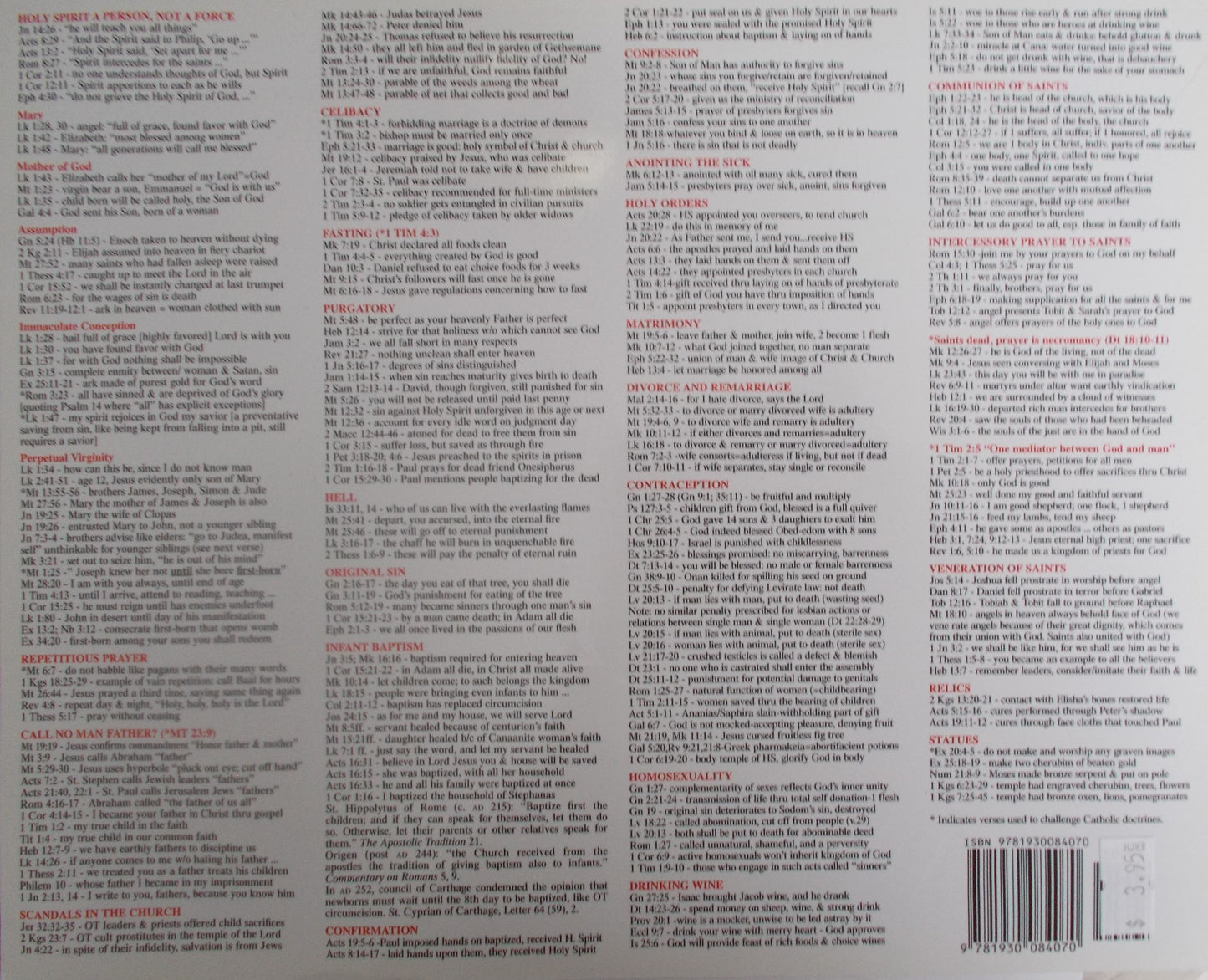 Catholic Verse Finder Laminated Sheet