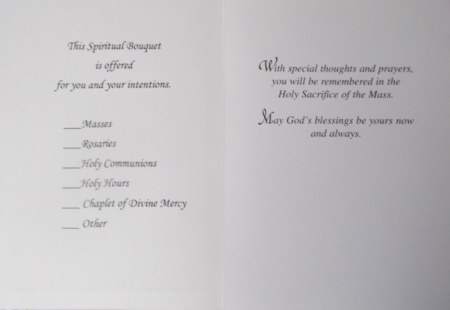 Spiritual Bouquet Greeting Card