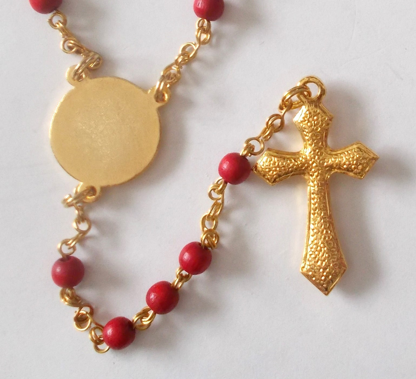 Small Wood Bead Rosary with Pouch