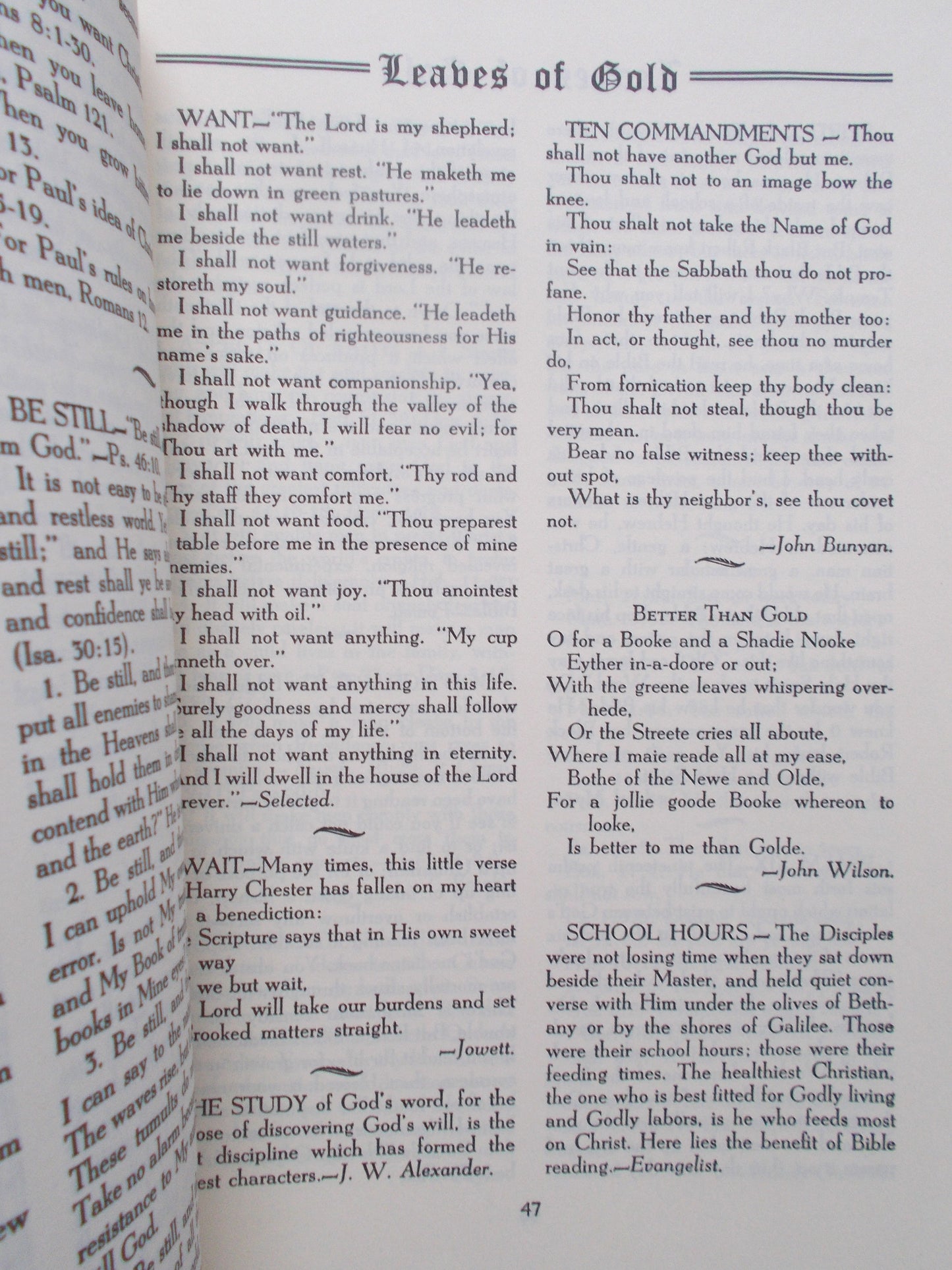 Leaves of Gold : An Anthology of Prayer, Memorable Phrases, Inspirational Verse and Prose