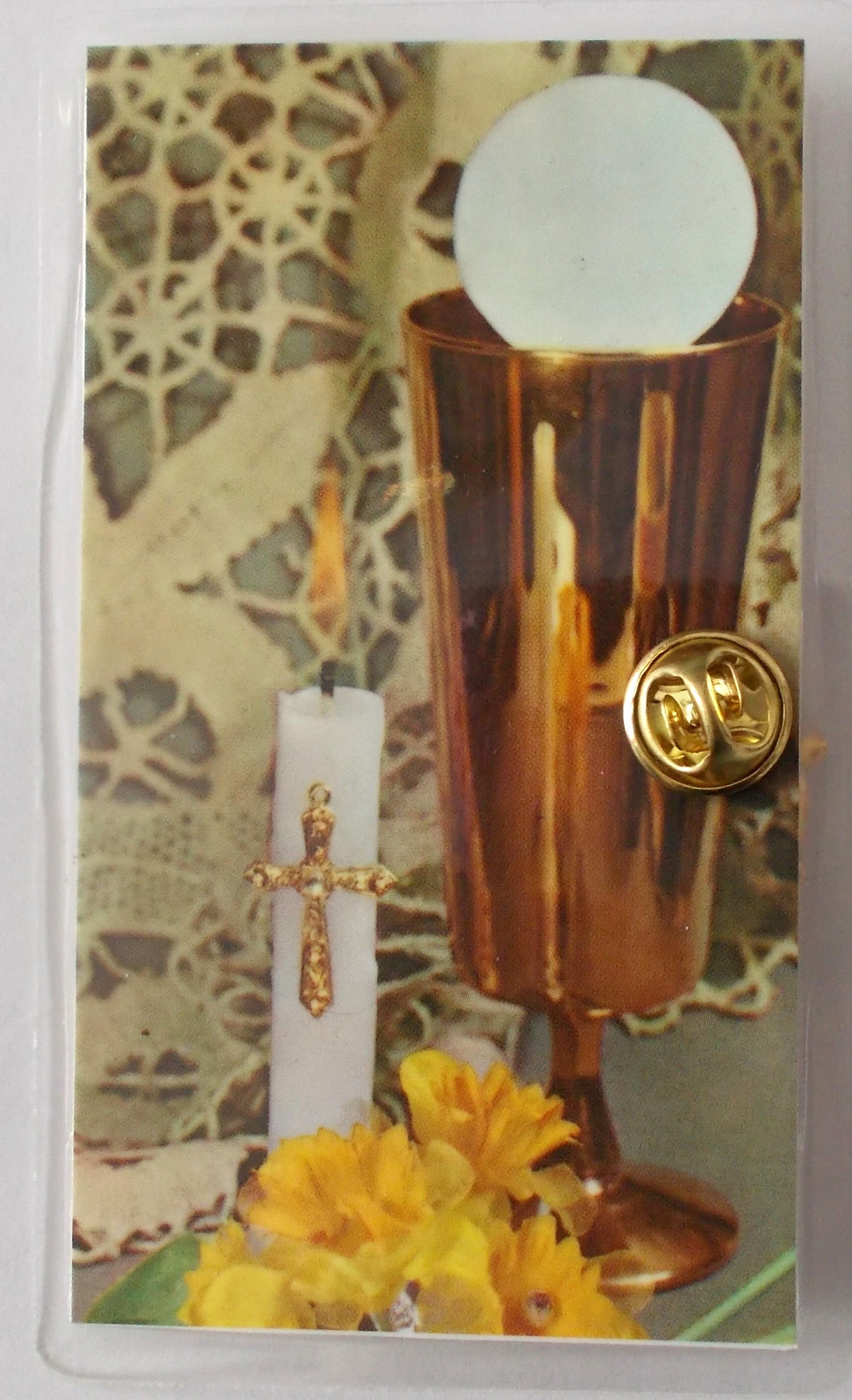 Holy Communion Lapel Pin / Prayercard - Boy