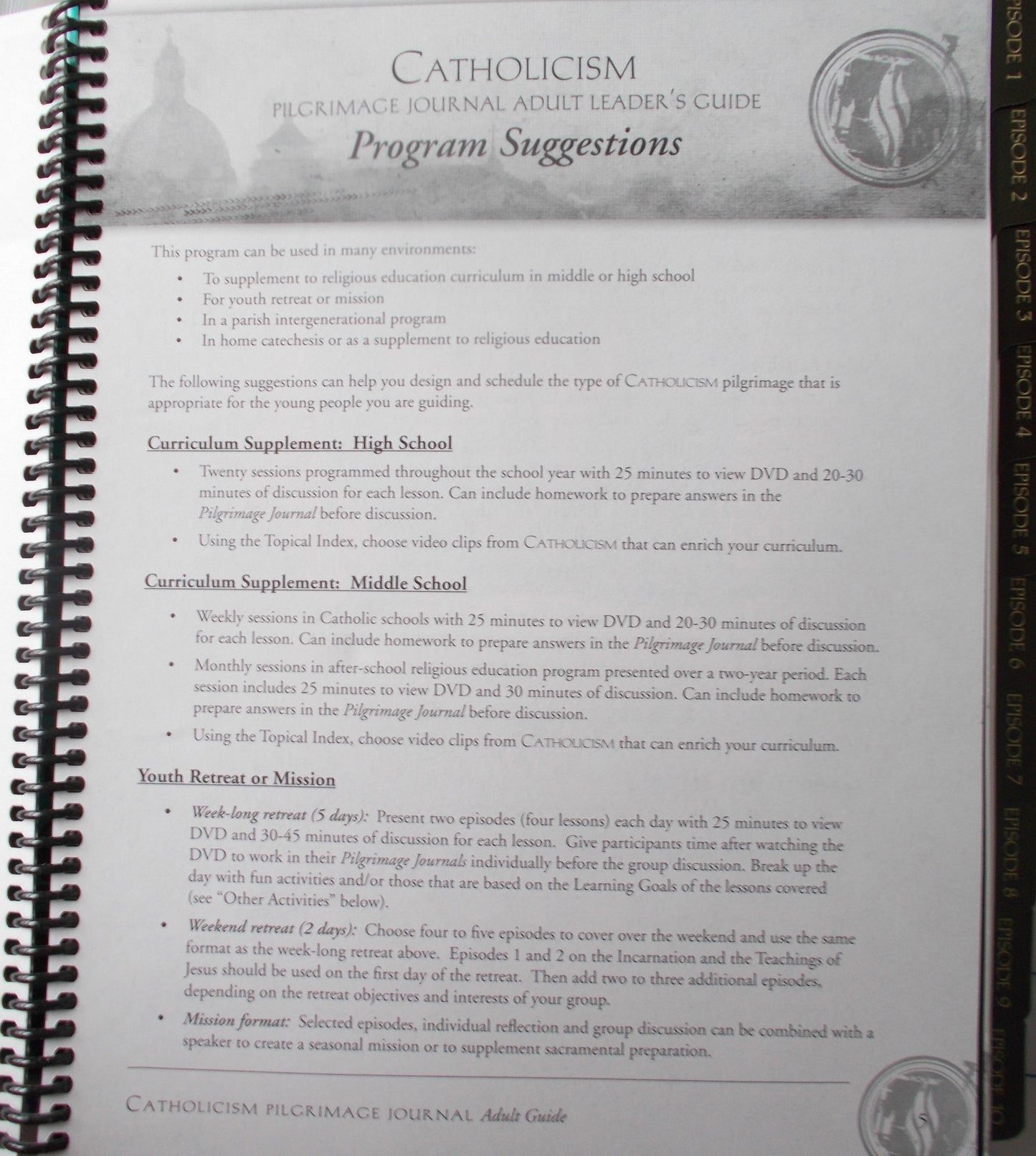 Catholicism Pilgrimage Journal - Leader's Guide and 10 Journals & Postcards - Clearance