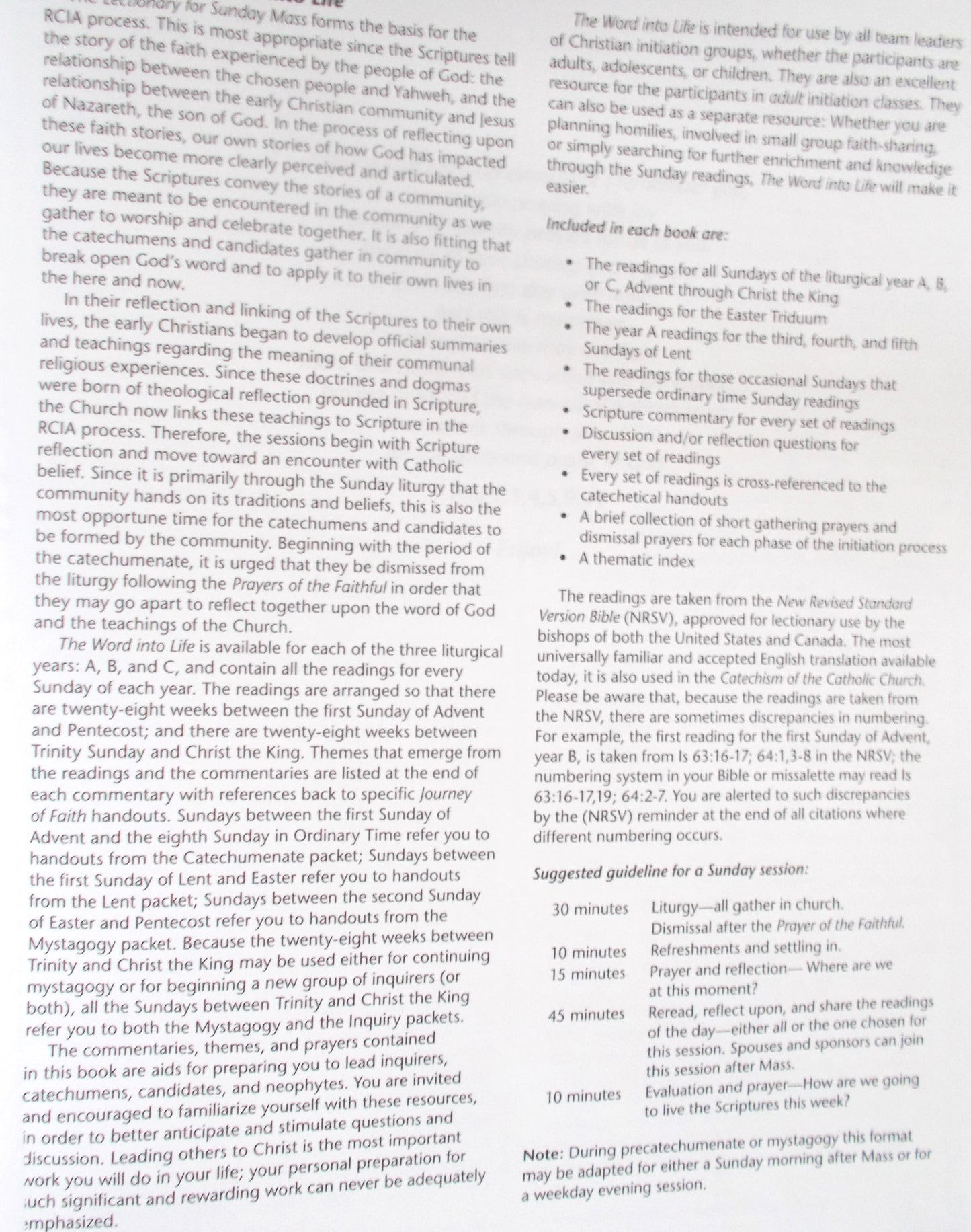 Journey of Faith - The Word into Life : A Guide for Group Reflection on Sunday Scripture