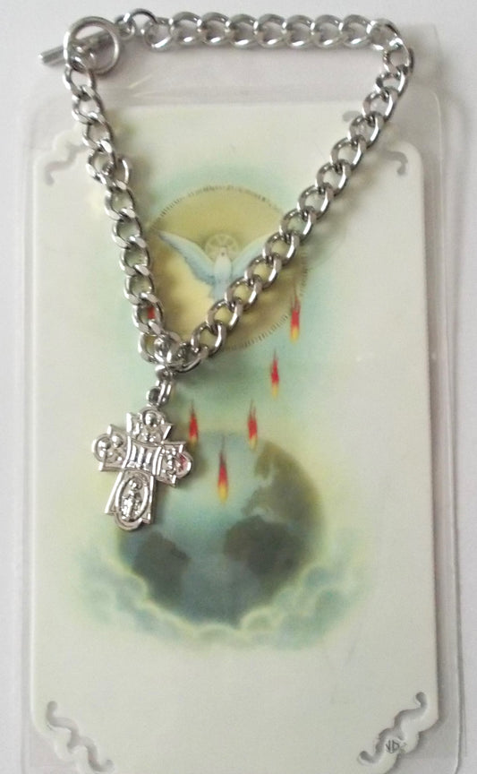 Bracelet with Confirmation Prayercard - 5 Way Cross