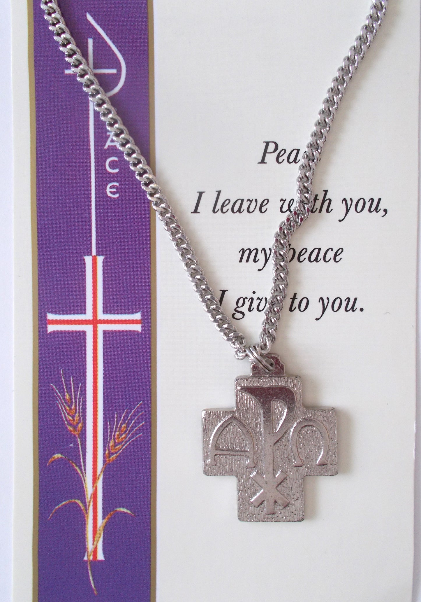 Alpha & Omega Pax Cross Necklace