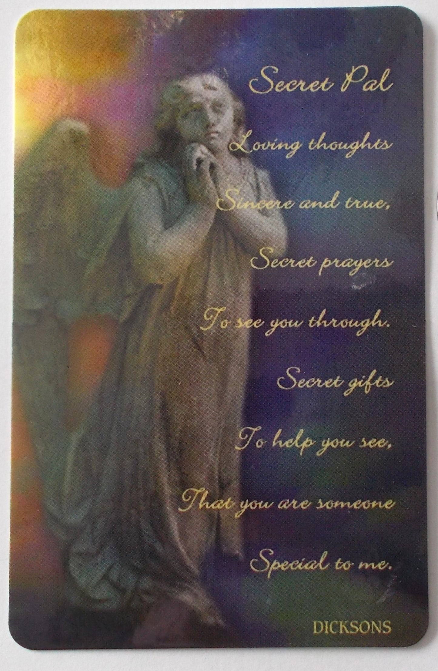 Secret Pal Prayercard with Angel " Hope" Pocket Token
