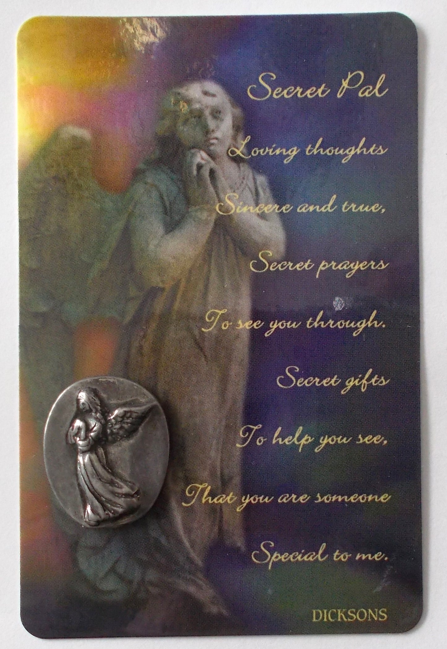Secret Pal Prayercard with Angel " Hope" Pocket Token