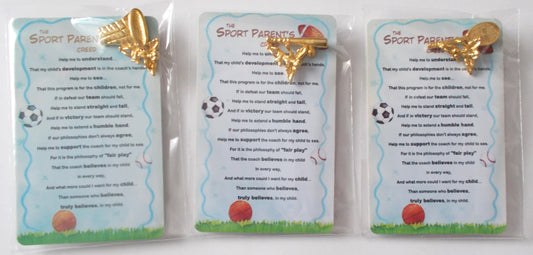 Sport Parent's Creed & Angel Lapel Pin