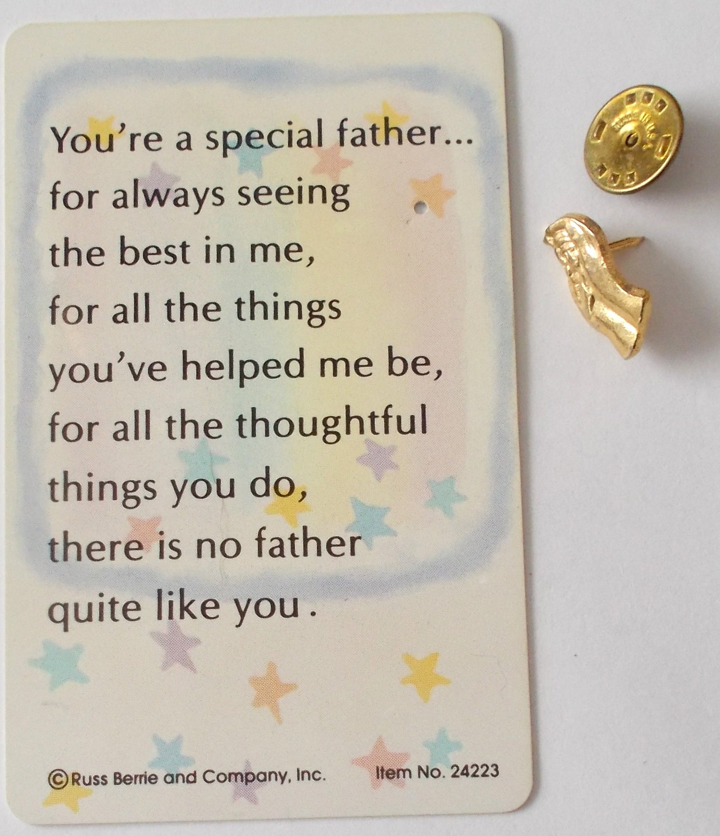Special Father Prayercard & Lapel Pin