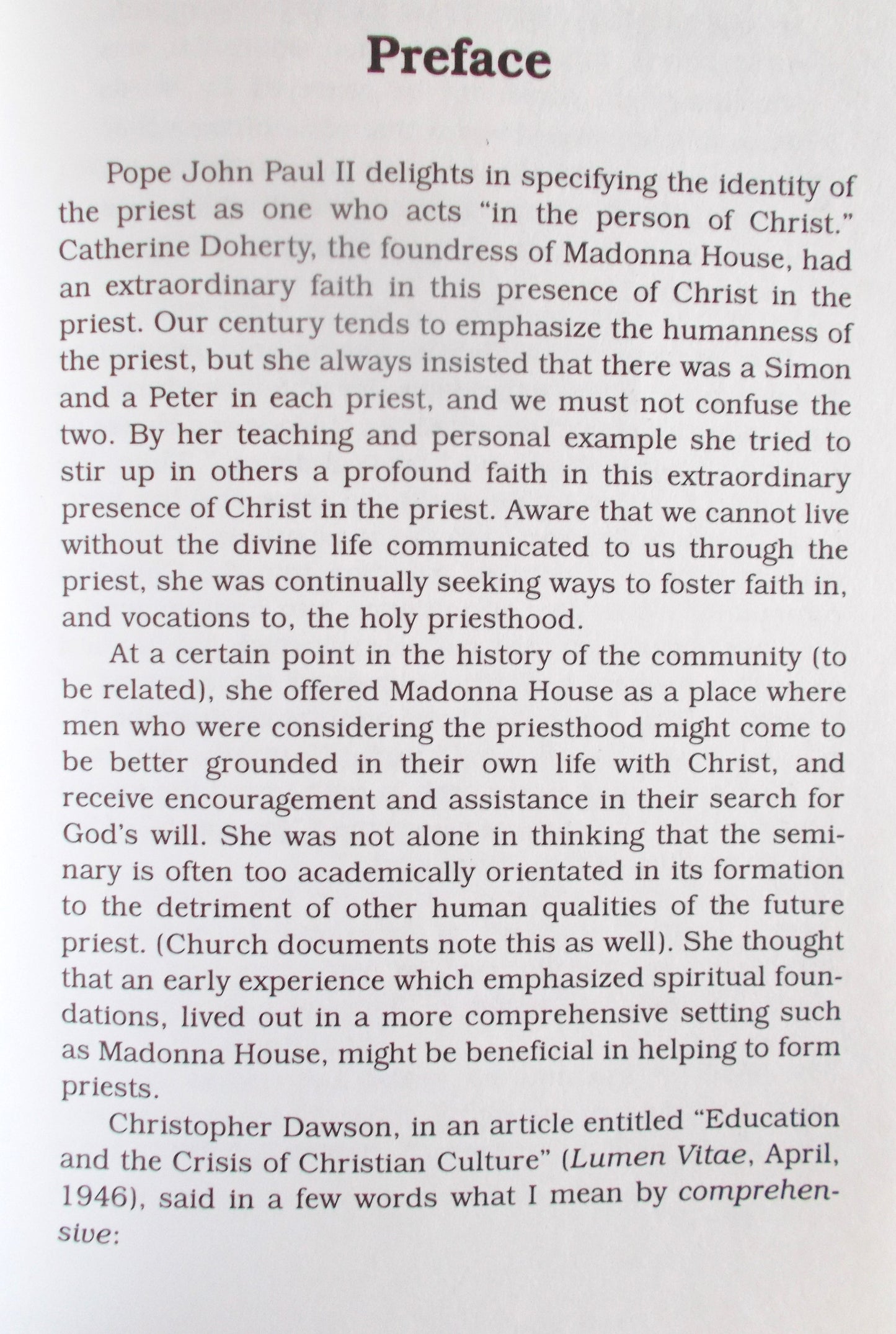 Chambers of Her Heart : Madonna House & Priestly Formation