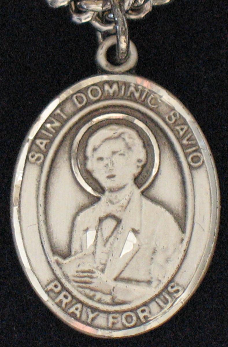 St. Dominic Savio - Sterling Silver Medal with Chain