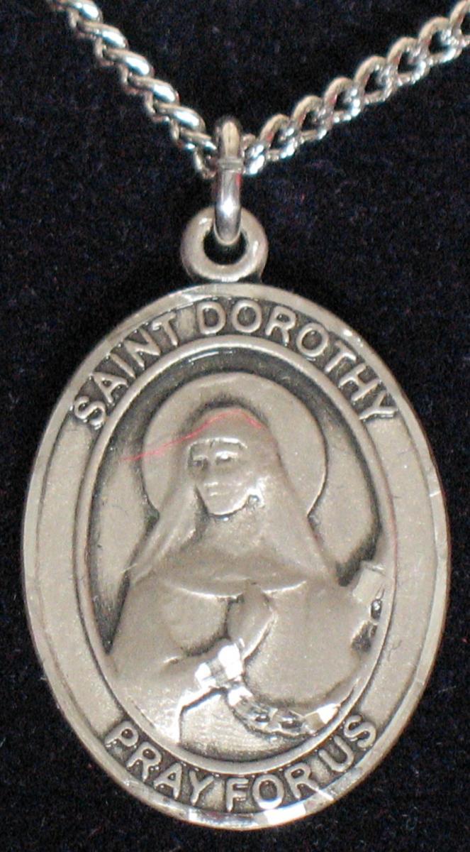 St. Dorothy - Sterling Silver Medal with Chain