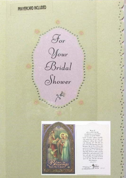 Bridal Shower Greeting Card with Marriage Prayercard