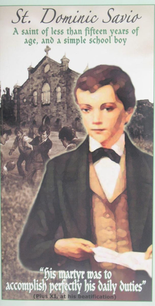 St. Dominic Savio  Laminated Pamphlet - a simple school boy & saint under 15 years old