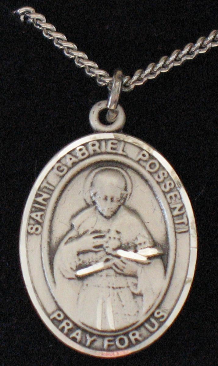 St. Gabriel Possenti - Sterling Silver Medal with Chain