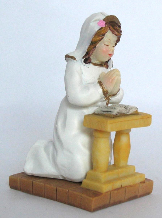 First Communion Girl Kneeling Figurine