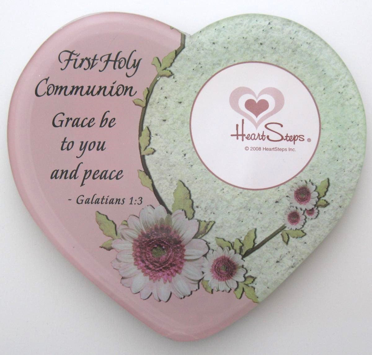 First Communion Heart Frame - Glass