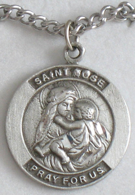 St. Rose - Pewter Medal with Chain