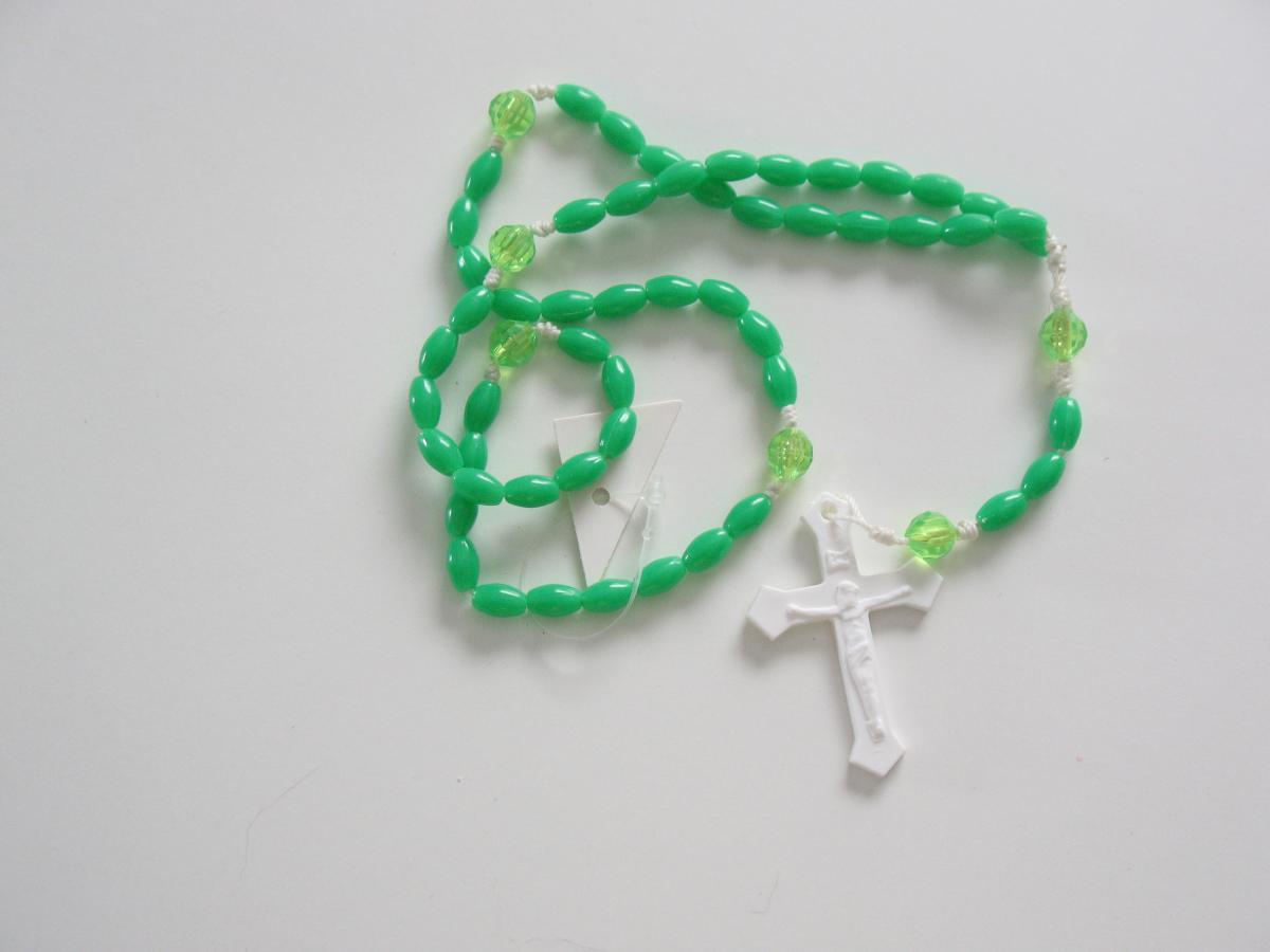 Rosary - Cord White with Plastic Beads