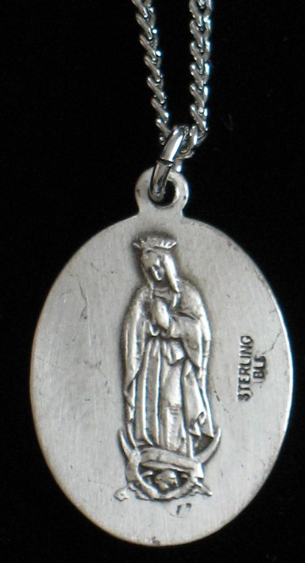 St. Juan Diego - Sterling Silver Medal with Chain