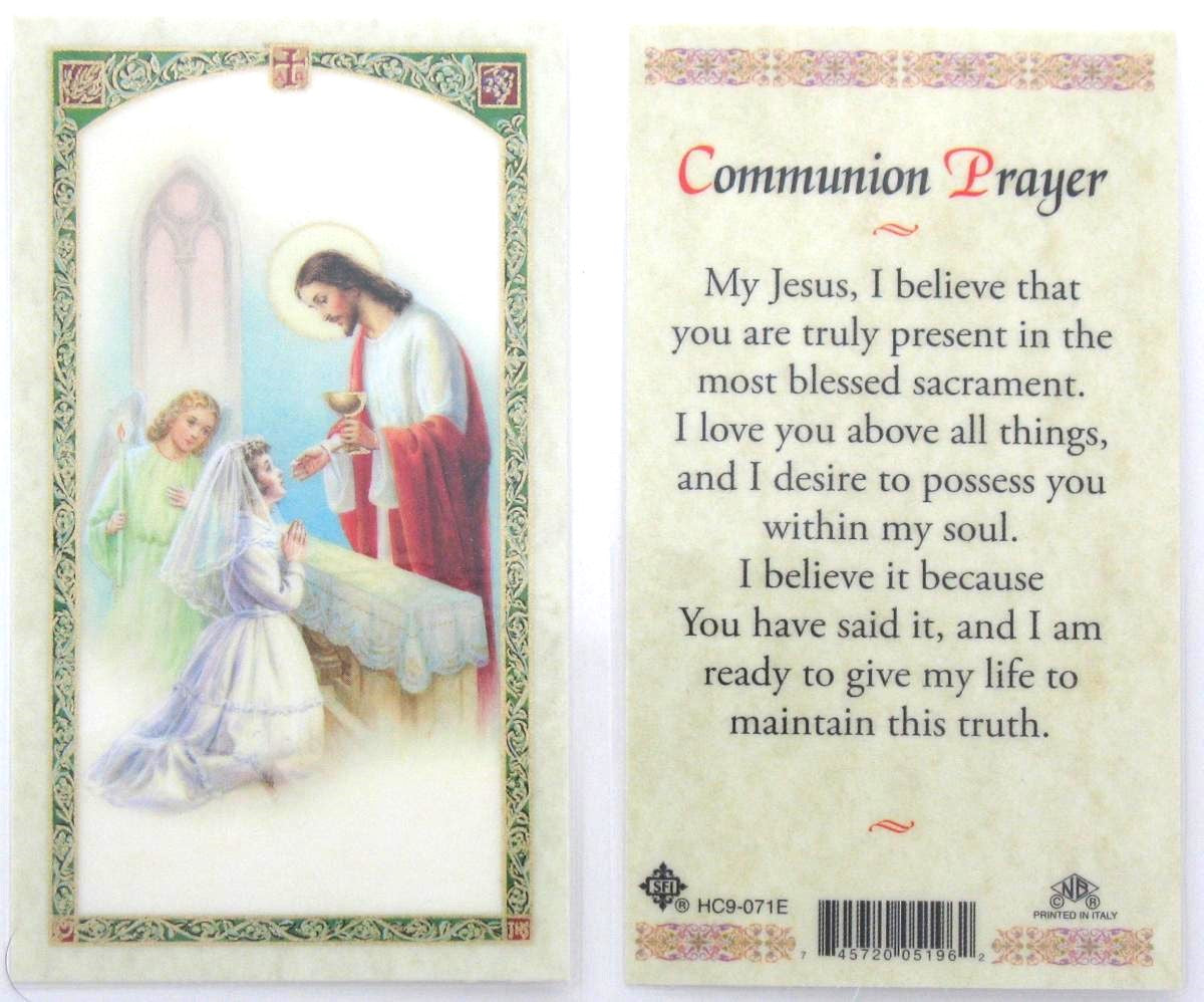 Laminated - Communion Prayer Girl