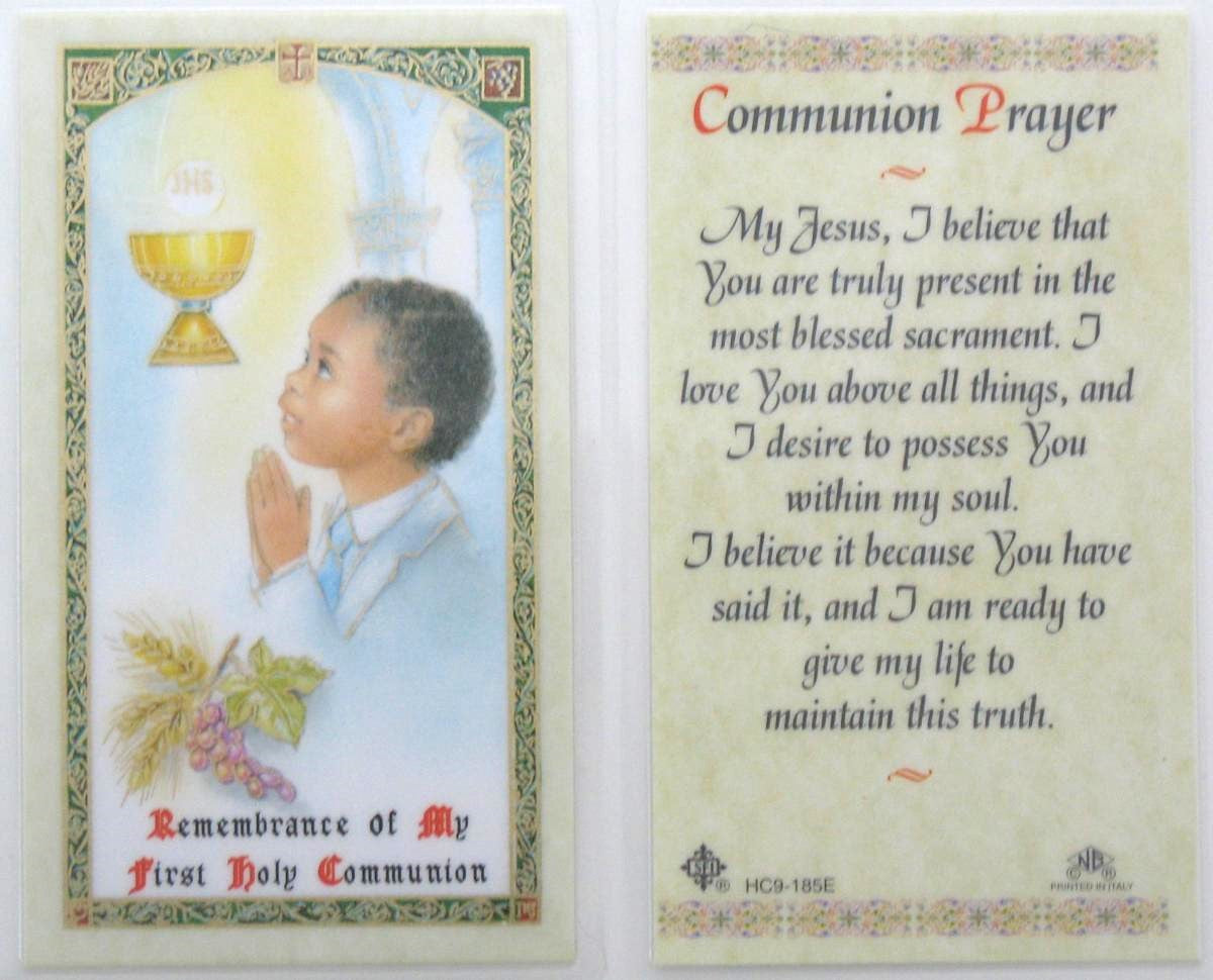 Laminated - Communion Prayer Boy