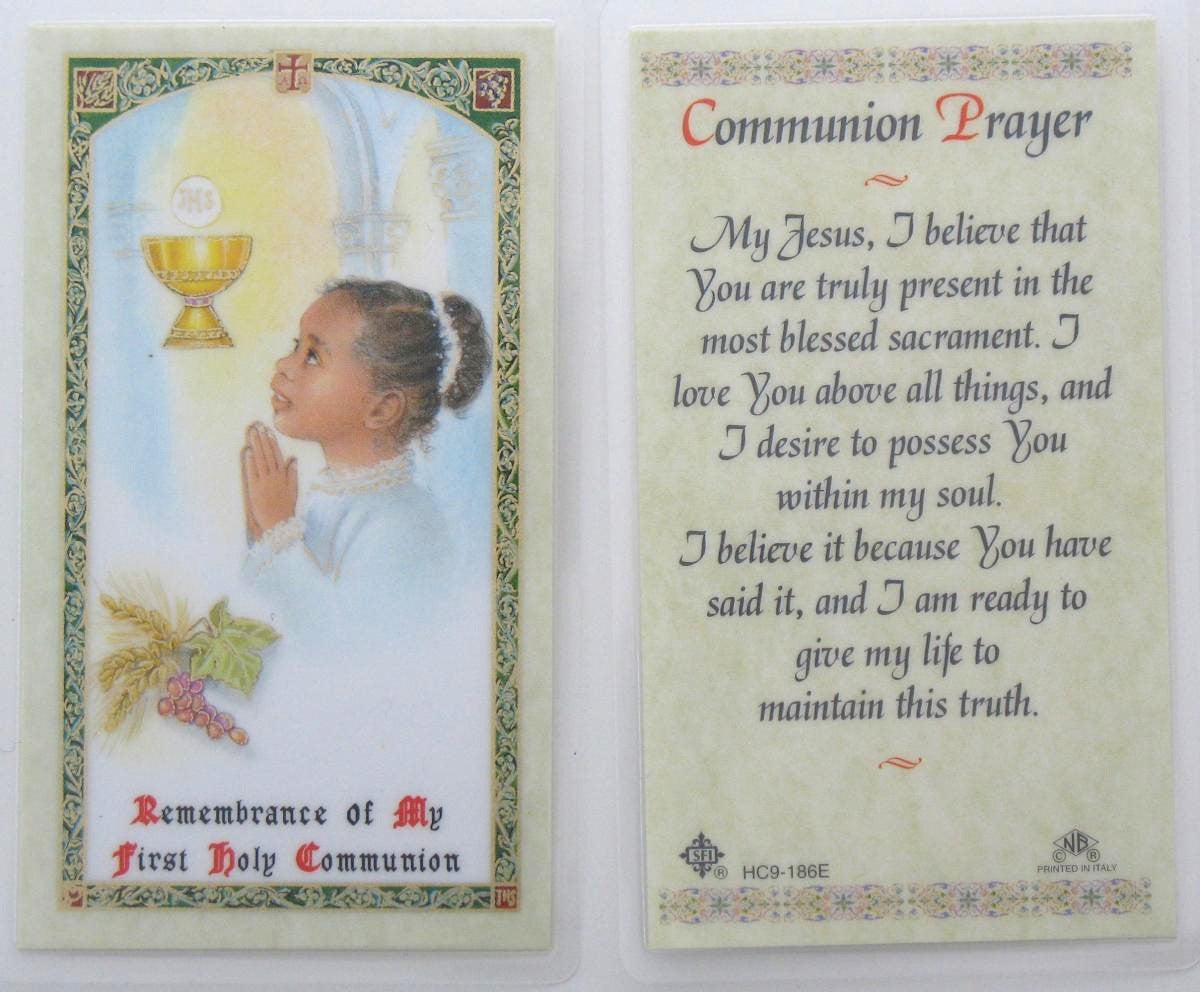 Laminated - Communion Prayer Girl