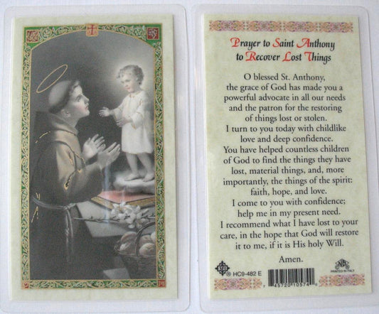 Laminated - St. Anthony - Prayer to Recover Lost Things