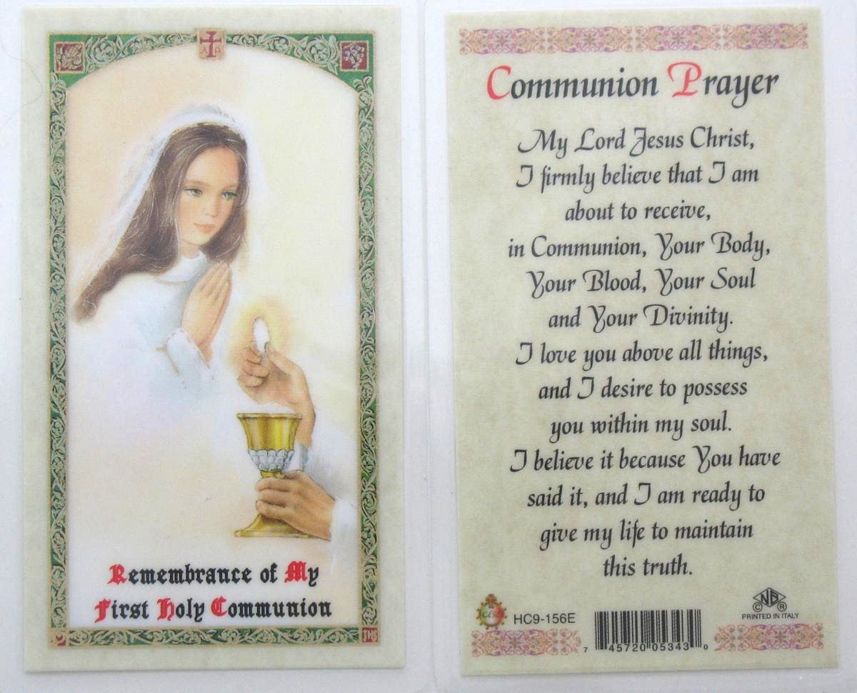 Laminated - Communion Prayer  Girl