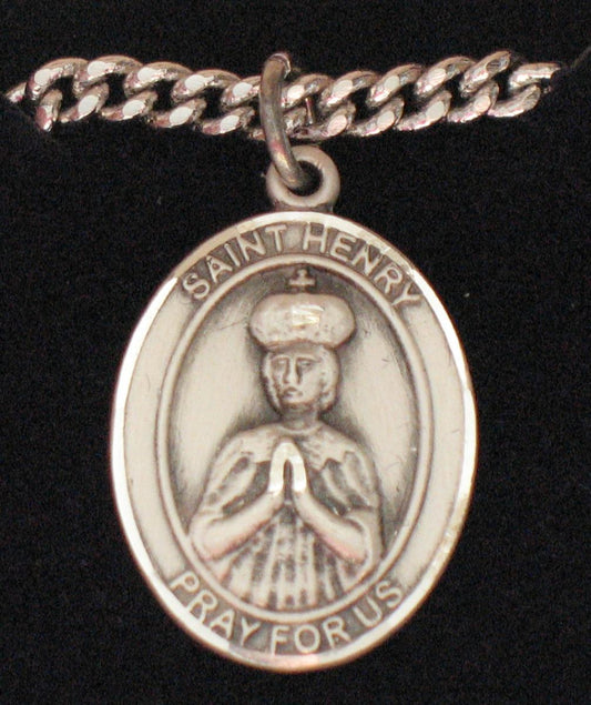 St. Henry II - Sterling Silver Medal with Chain