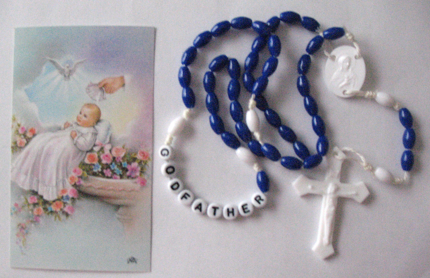 Godfather 'Baptism Thank You' Gift Set with Rosary