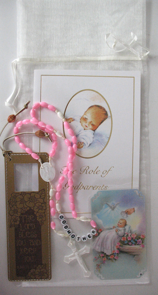 Godmother 'Baptism Thank You' Gift Set with Rosary
