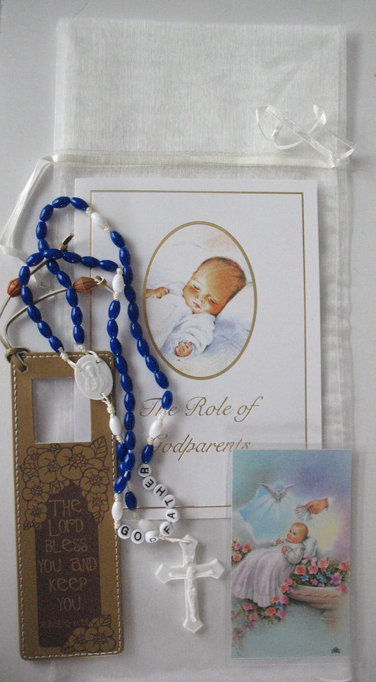 Godfather 'Baptism Thank You' Gift Set with Rosary