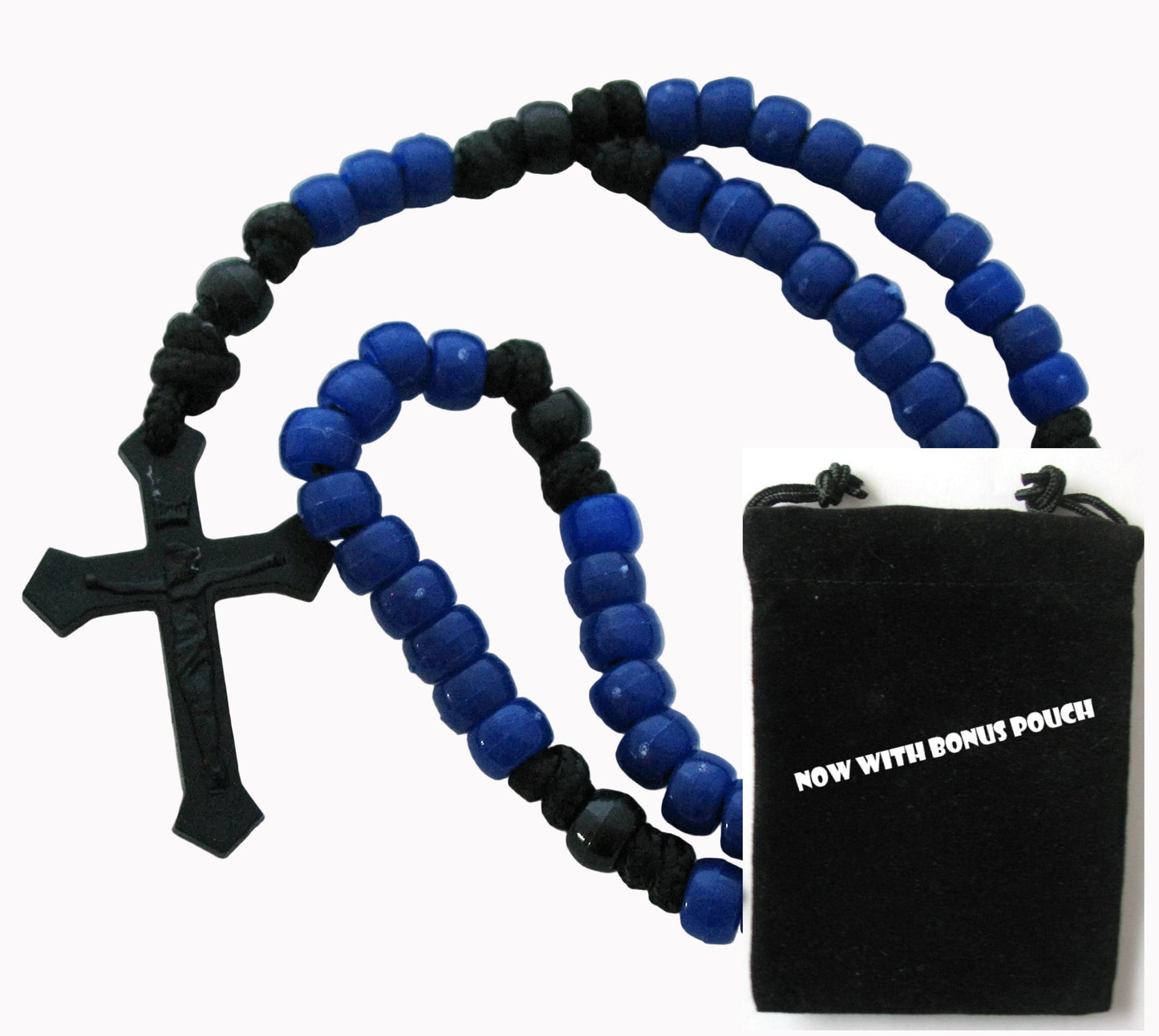 Paracord Rosary with Pony Beads & Bonus Pouch