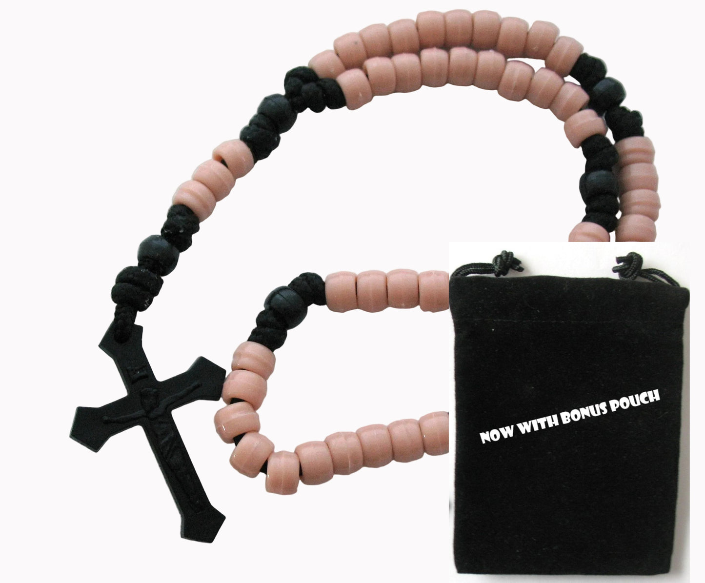 Paracord Rosary with Pony Beads & Bonus Pouch