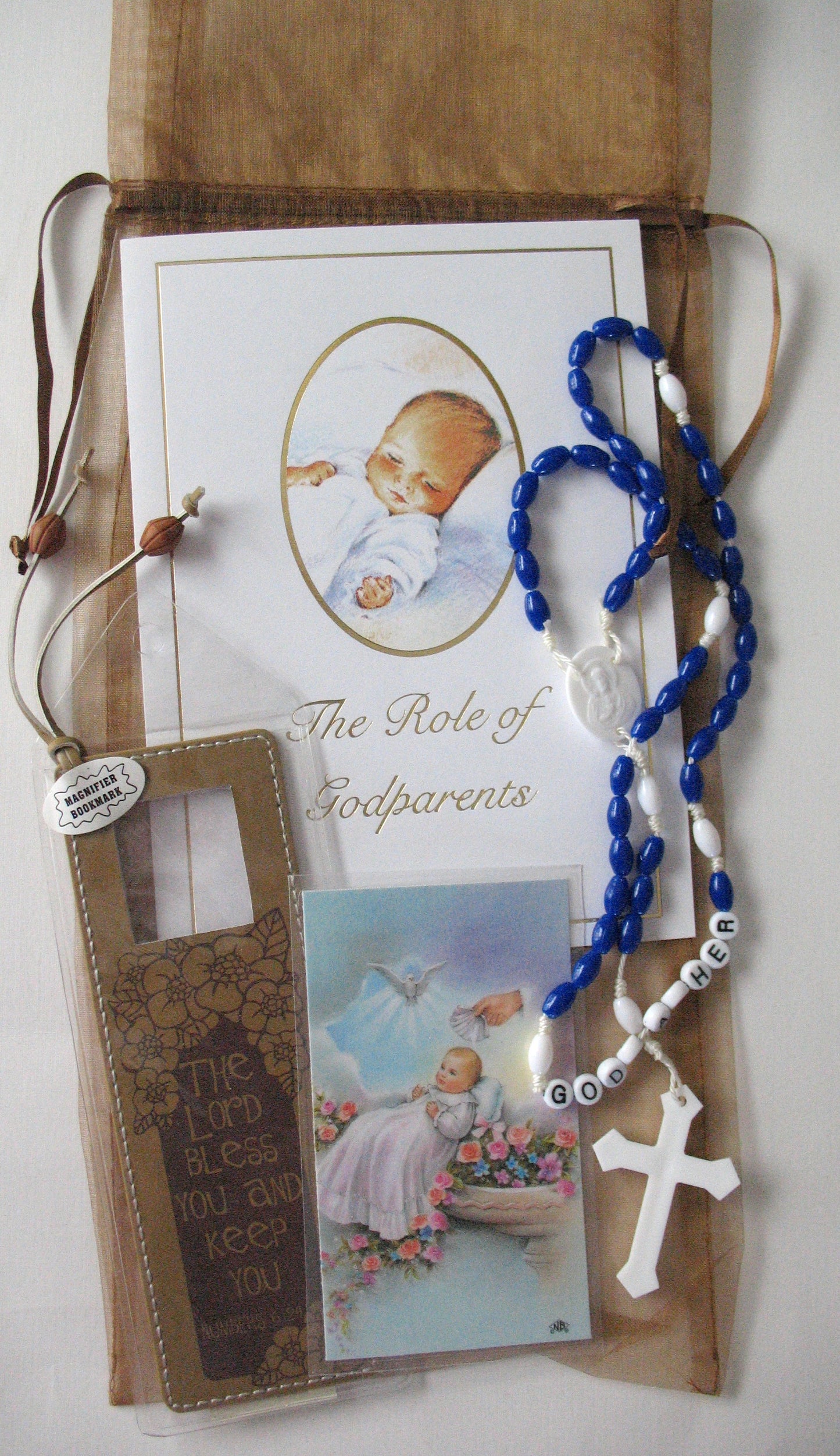 Godfather 'Baptism Thank You' Gift Set with Rosary